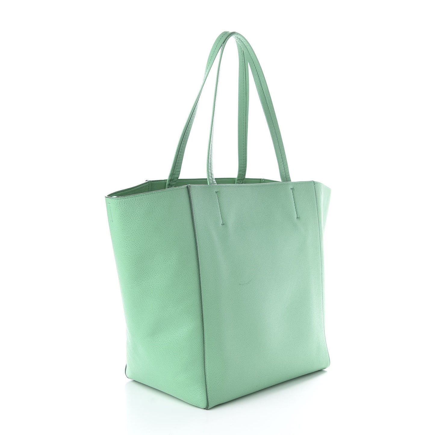 Grained Calfskin Small Horizontal Cabas Phantom Mint