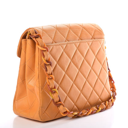 Chanel Lambskin Quilted Medium Bekko Chain Flap Mango 3 of 9