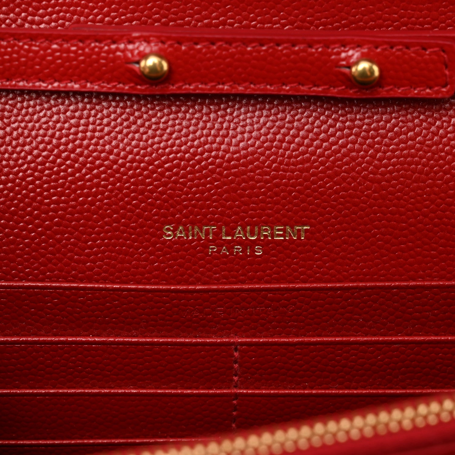 Saint Laurent Grain De Poudre Matelasse Chevron Monogram Chain Wallet 6 of 8