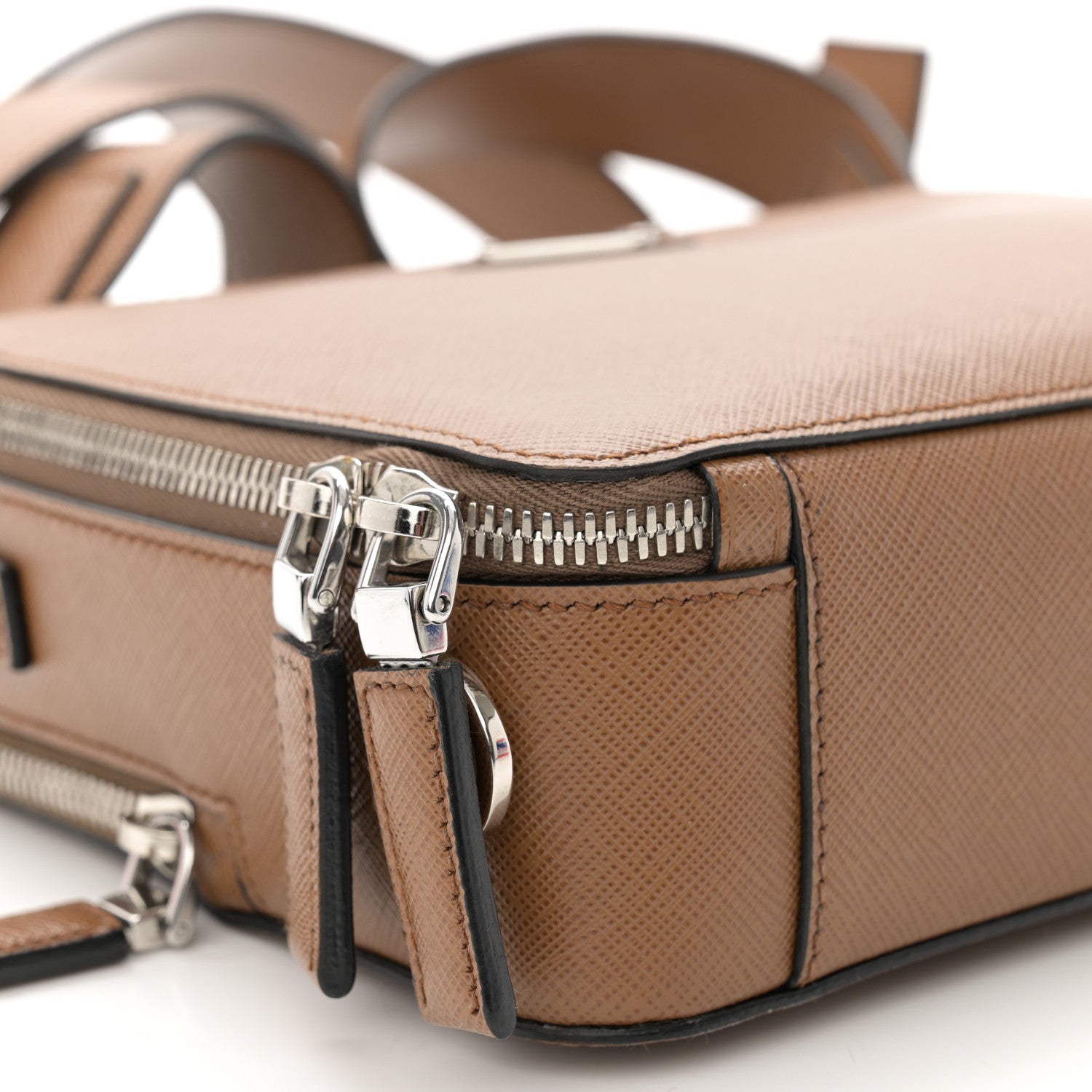 Prada Saffiano Travel Medium Brique Crossbody Bag Cannella 9 of 11