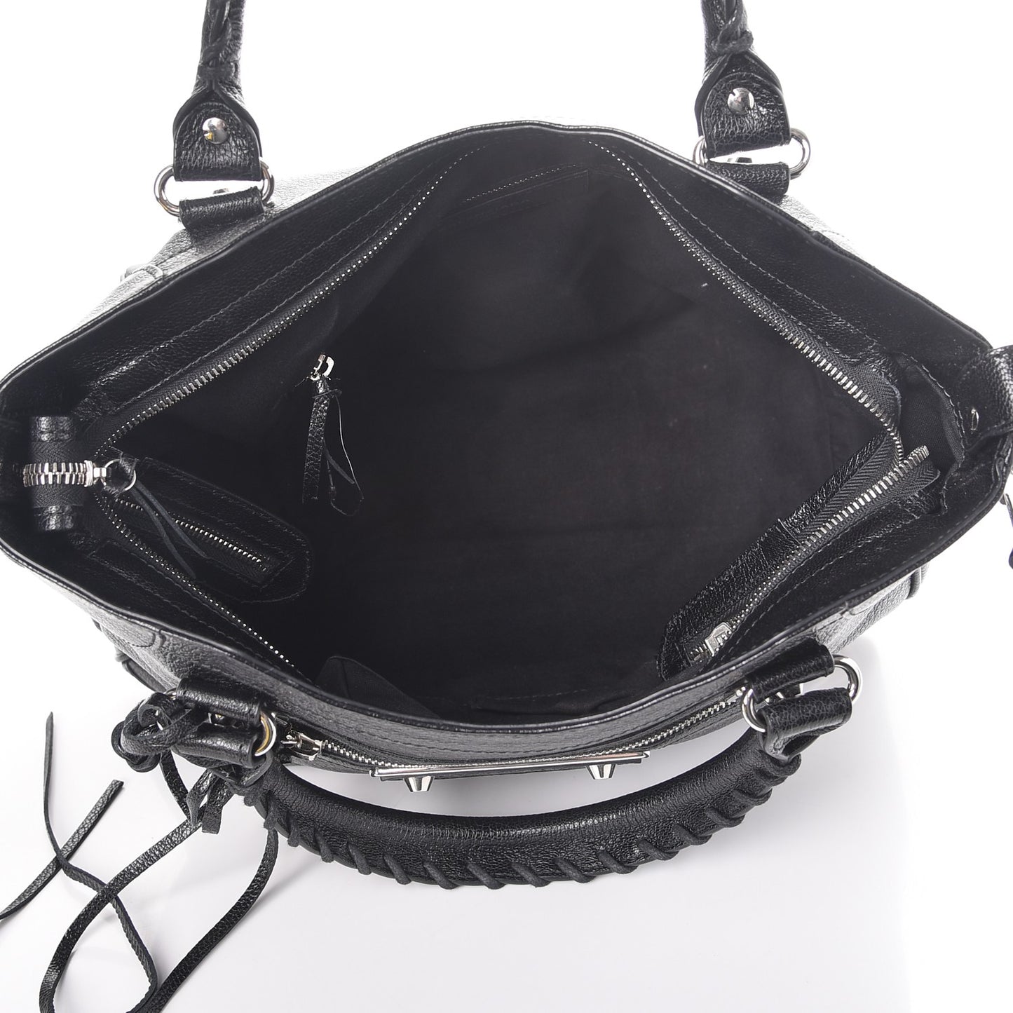 Chevre Silver Metallic Edge Hardware Velo Black