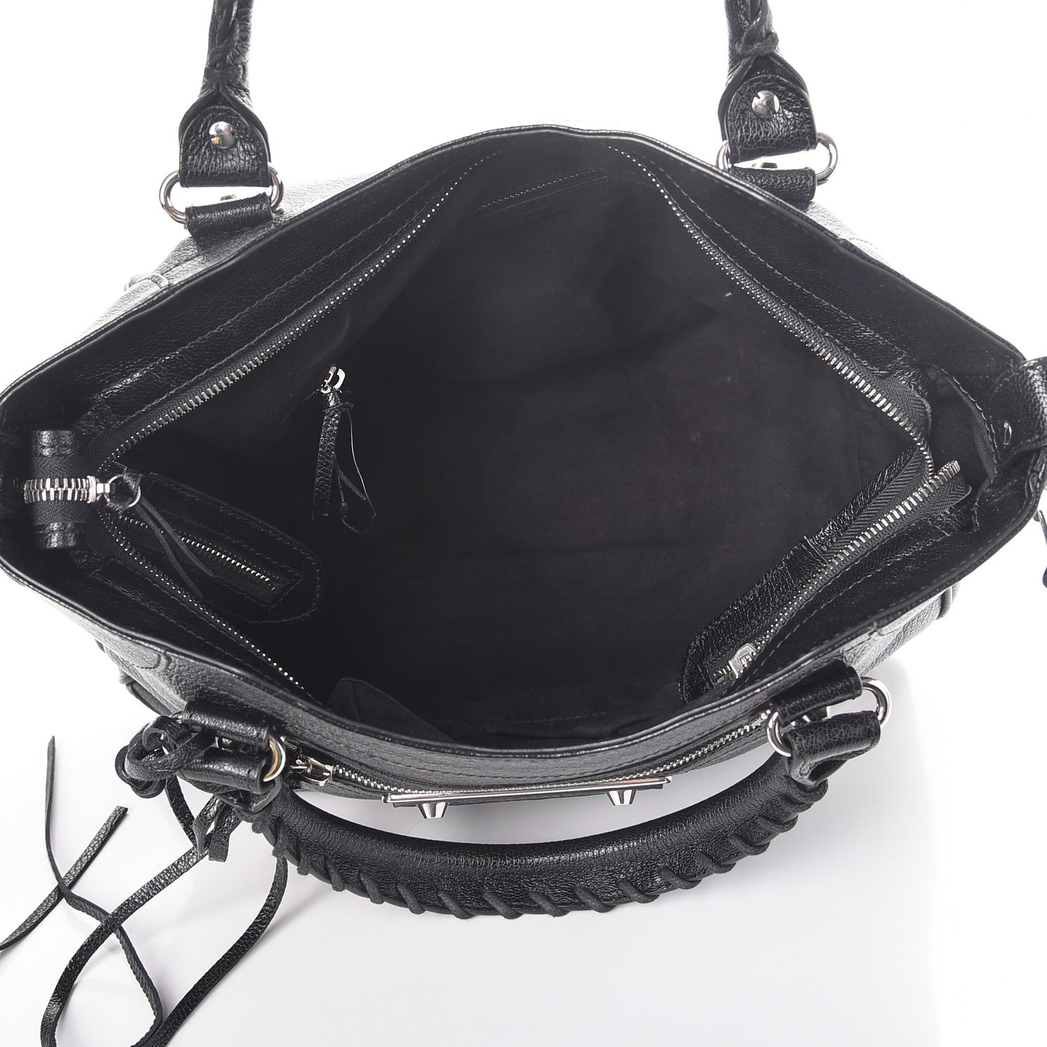 Balenciaga Chevre Silver Metallic Edge Hardware Velo Black 6 of 8