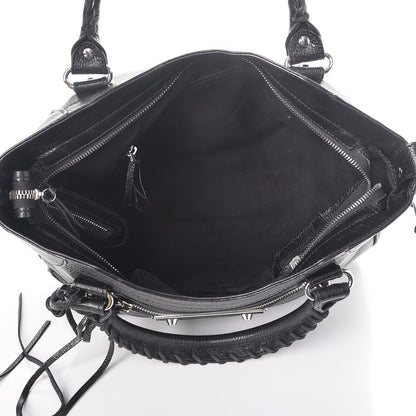 Balenciaga Chevre Silver Metallic Edge Hardware Velo Black 6 of 8