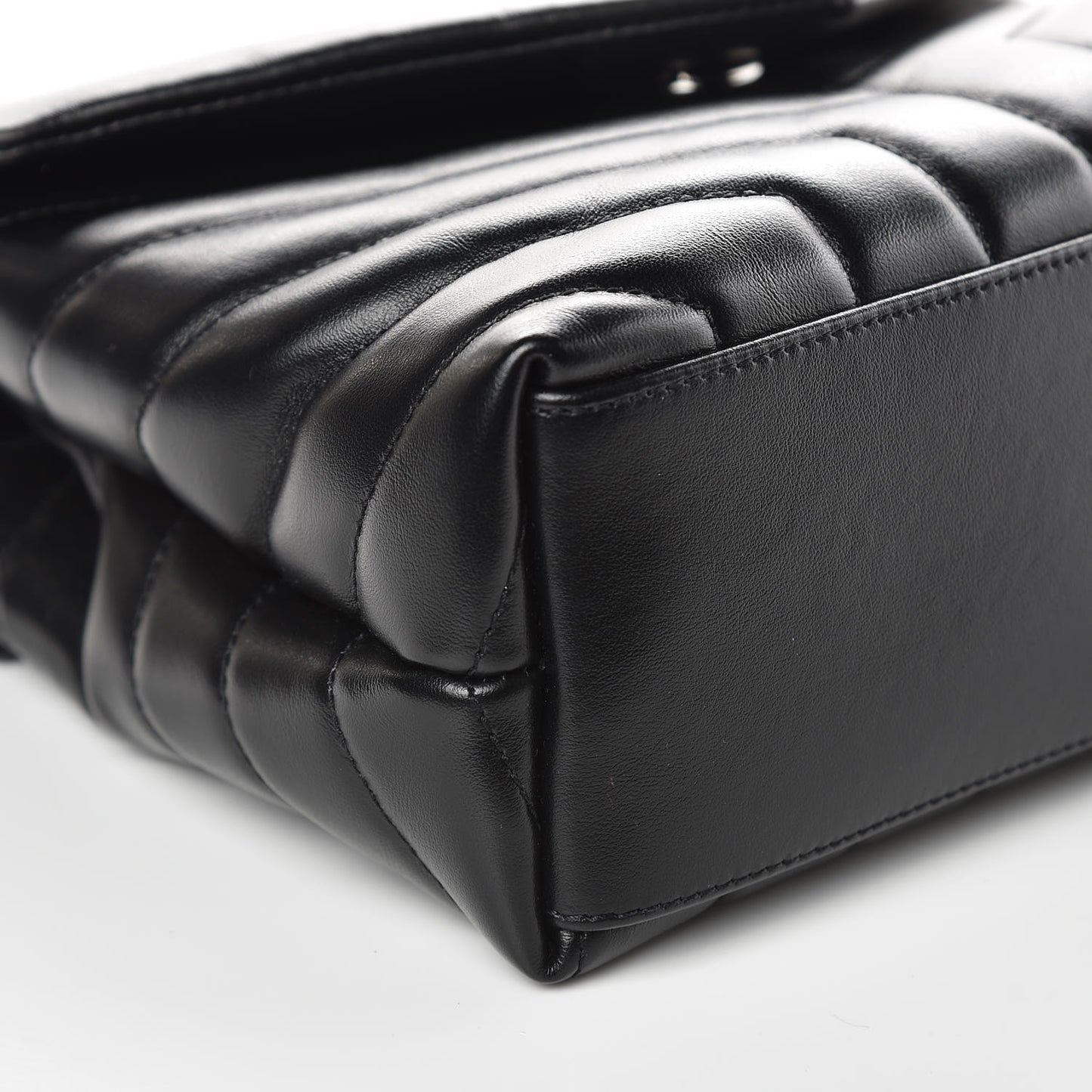 Calfskin Y Quilted Monogram Small Loulou Chain Satchel Black