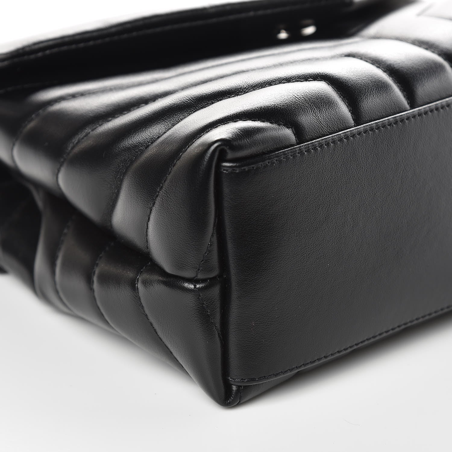 Saint Laurent Calfskin Y Quilted Monogram Small Loulou Chain Satchel Black 8 of 9