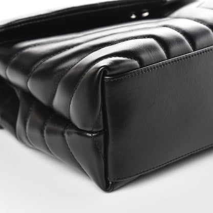 Saint Laurent Calfskin Y Quilted Monogram Small Loulou Chain Satchel Black 8 of 9
