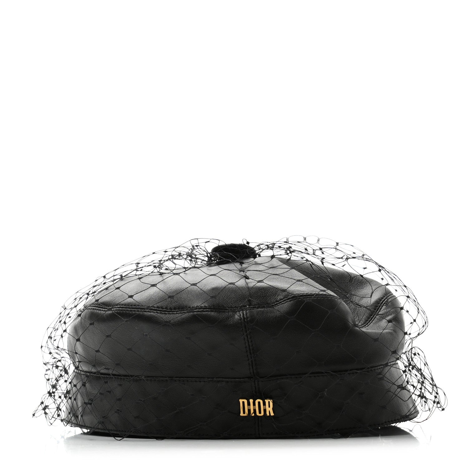 Christian Dior Lambskin Arty Cap with Veil 58 Black 6 of 10