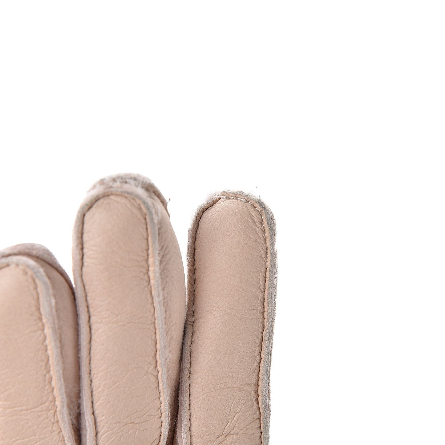 Shearling Quilted CC Gloves 7.5 Light Pink