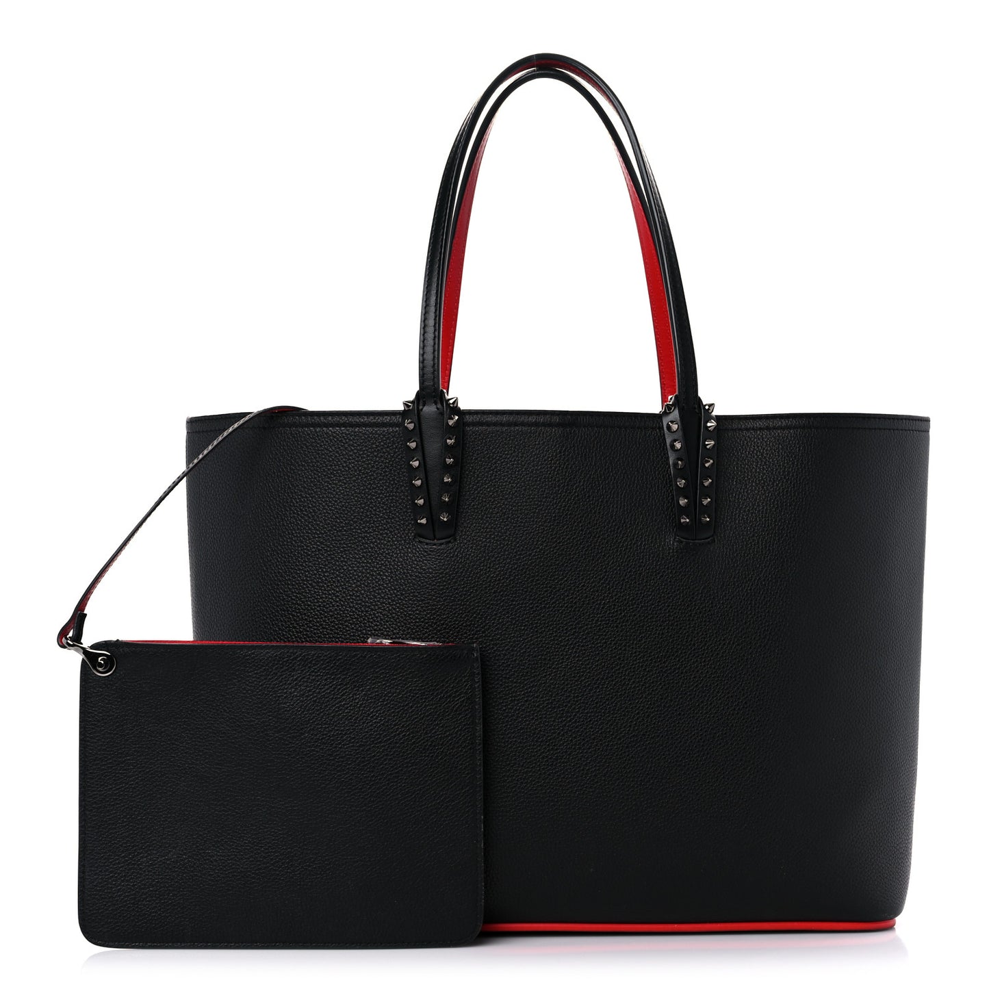 Calfskin Spikes East West Cabata Tote Black