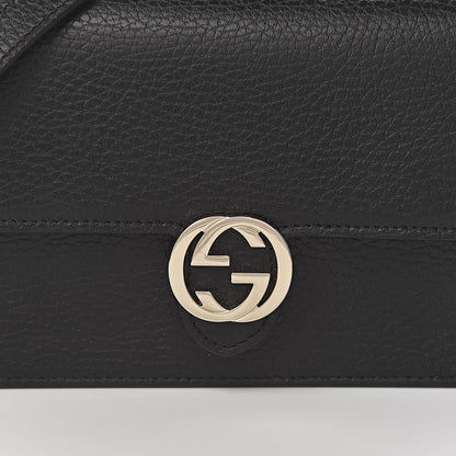Gucci Dollar Calfskin Interlocking G Chain Wallet Black 9 of 10