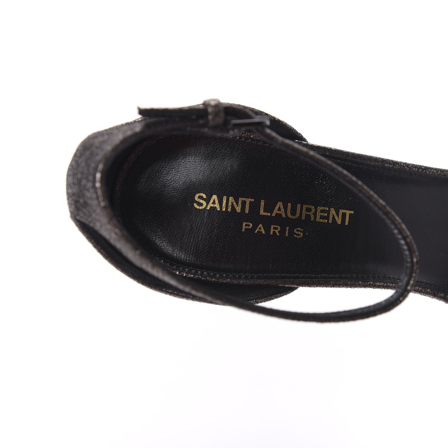 Saint Laurent Evora Amber 105 Astrap Sandals 40 Gunmetal 7 of 8