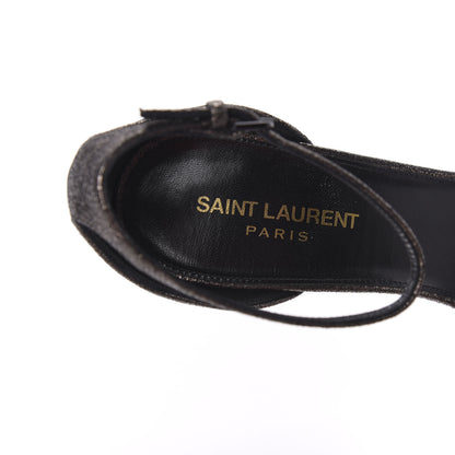 Saint Laurent Evora Amber 105 Astrap Sandals 40 Gunmetal 7 of 8