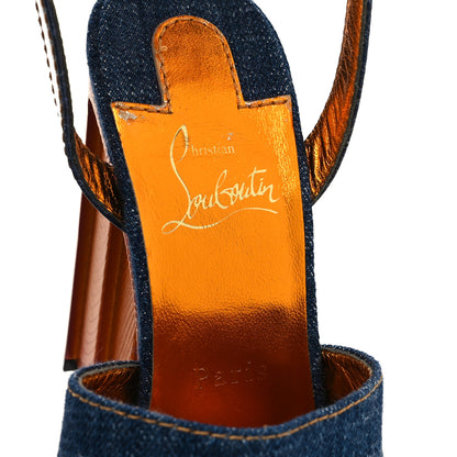 Christian Louboutin Denim Calfskin Mira Cokunata 120 Sandals 38.5 Blue 7 of 7