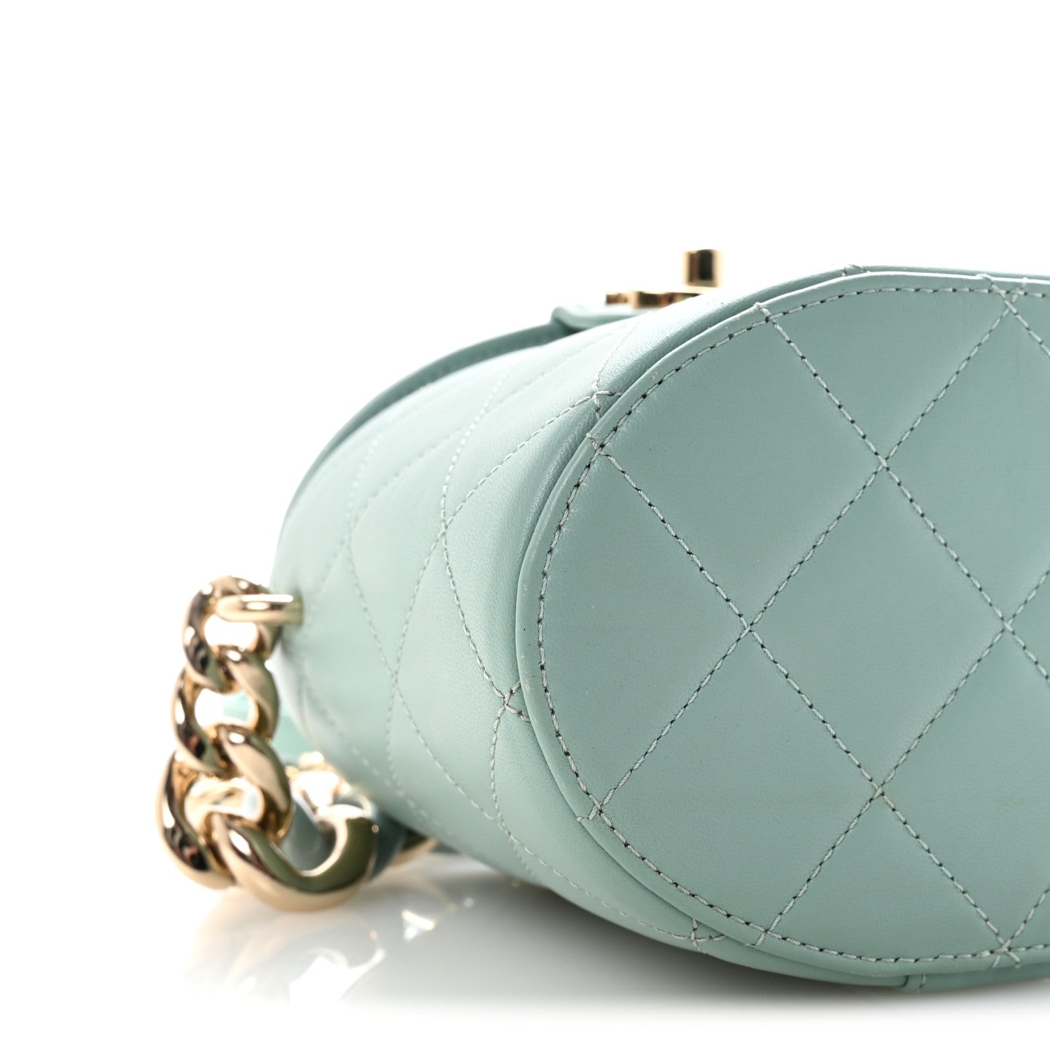 Chanel Lambskin Resin Elegant Chain Vanity Case Light Blue 9 of 10