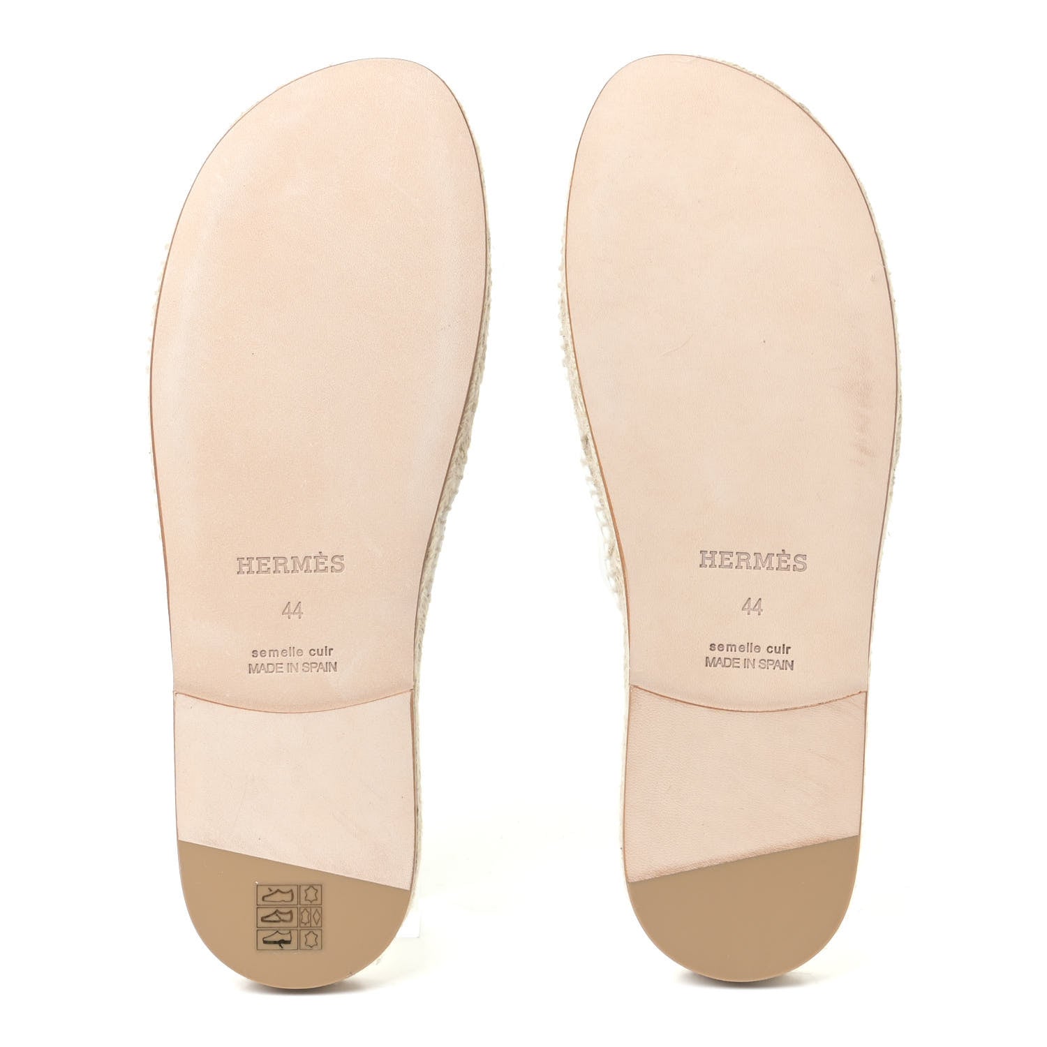 Hermes Calfskin Mens Antigua Espadrille Sandals 44 White 4 of 6