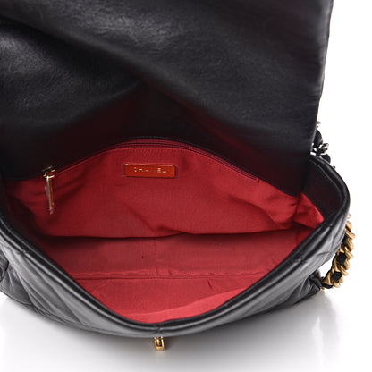 Chanel Lambskin Quilted Large 19 Flap Black 4 of 14