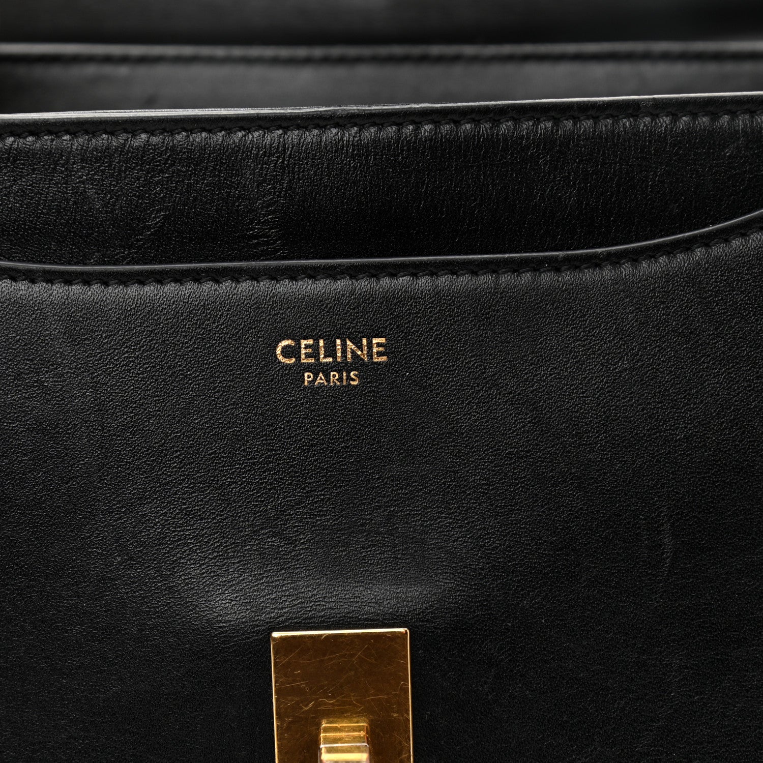 Celine Satinated Calfskin Small 16 Top Handle Bag Black 6 of 16