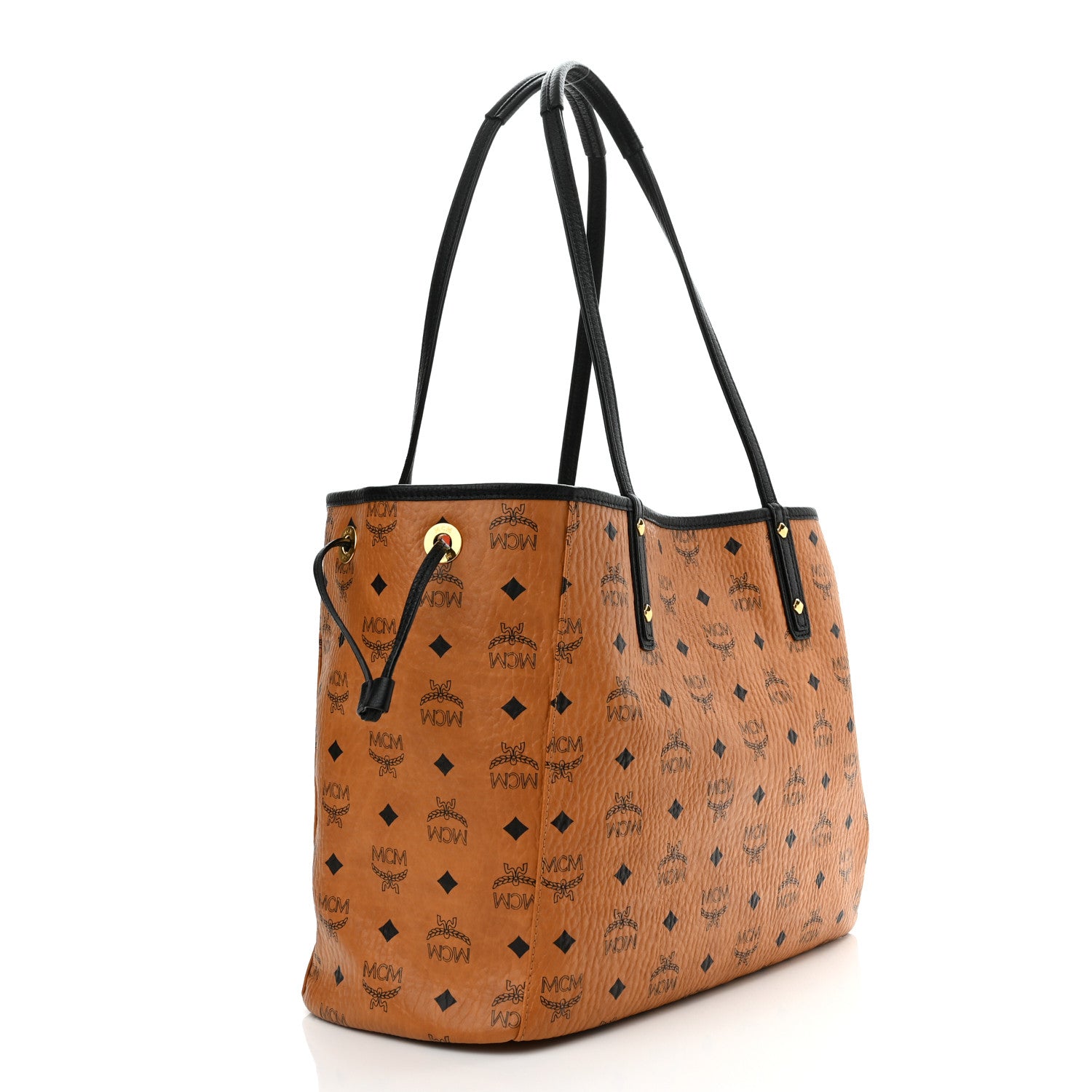 MCM Visetos Medium Project Reversible Shopper Tote Cognac 3 of 17