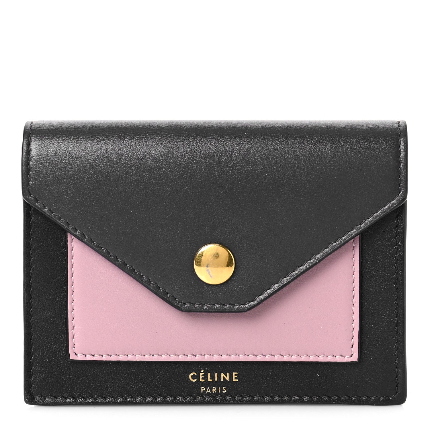 Celine Smooth Calfskin Pocket Card Holder Liquorice Black 1 of 8