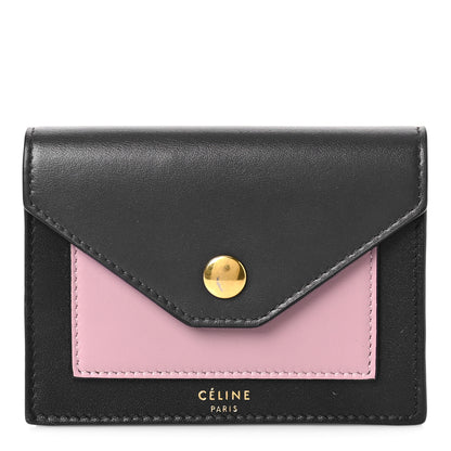 Celine Smooth Calfskin Pocket Card Holder Liquorice Black 1 of 8