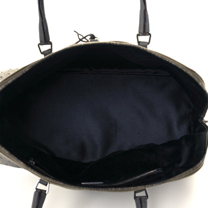 Prada Canvas Ostrich Frame Bowler Green Mecurio 10 of 19