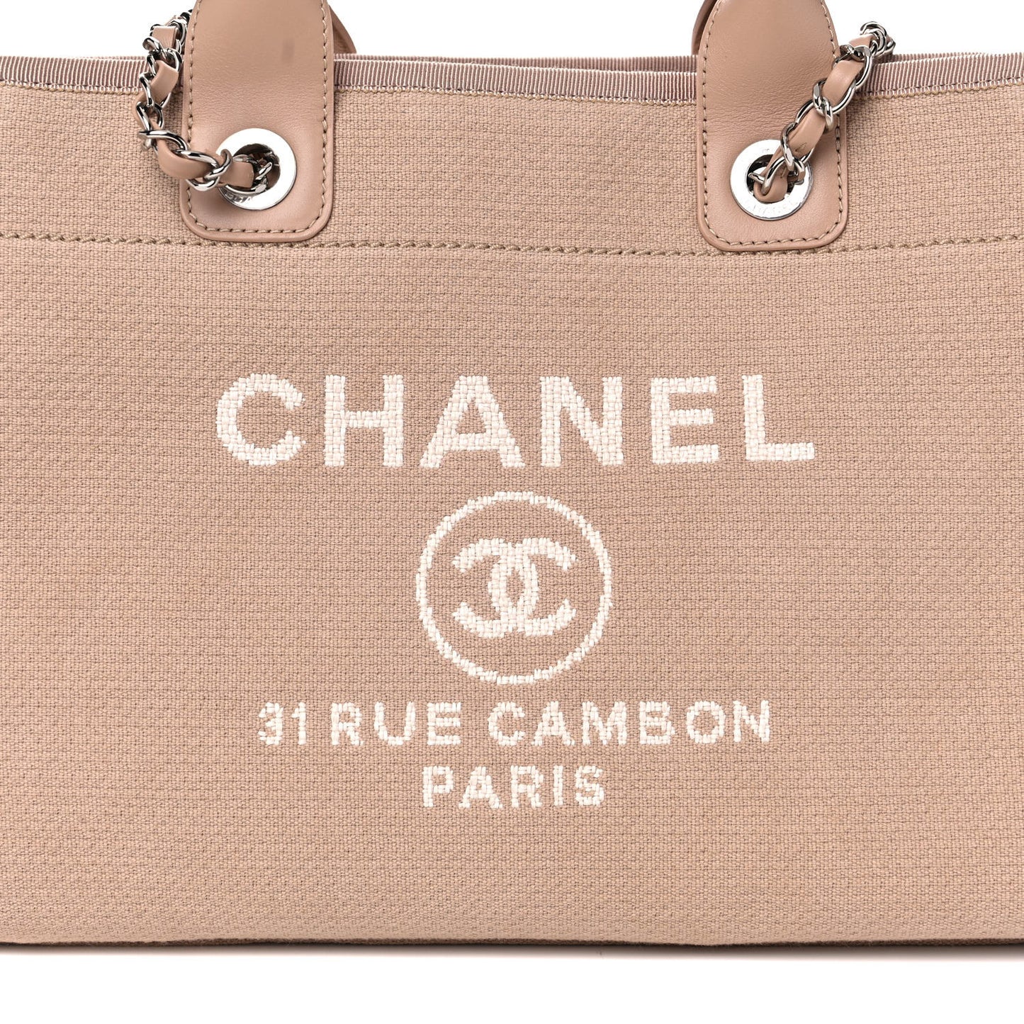 Mixed Fibers Small Deauville Tote Beige