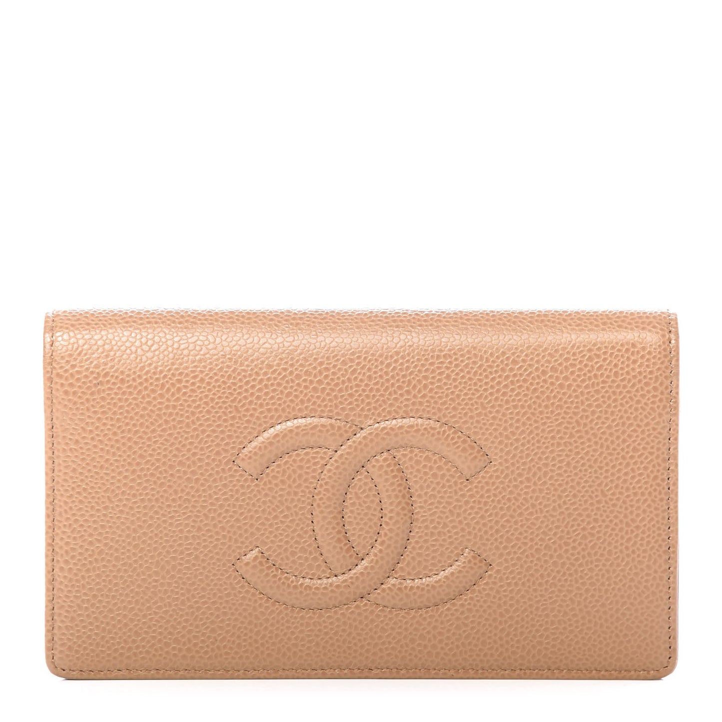 Caviar Timeless CC Yen Wallet Beige Clair