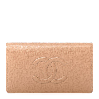 Chanel Caviar Timeless CC Yen Wallet Beige Clair 1 of 8