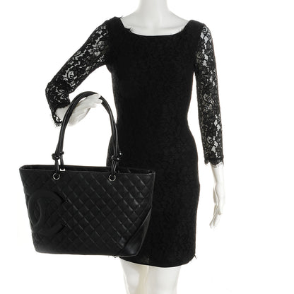 Chanel Calfskin Quilted Large Cambon Tote Black 2 of 7
