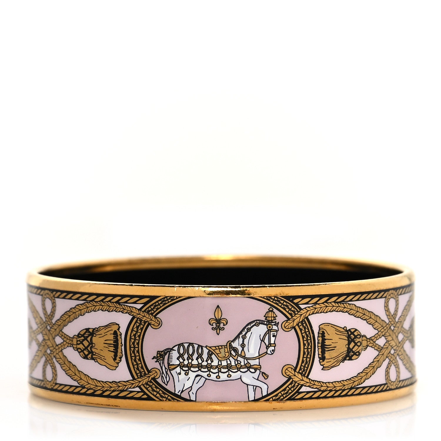 Hermes Enamel Printed Wide Grand Apparat Bracelet 65 1 of 5