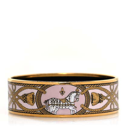 Hermes Enamel Printed Wide Grand Apparat Bracelet 65 1 of 5