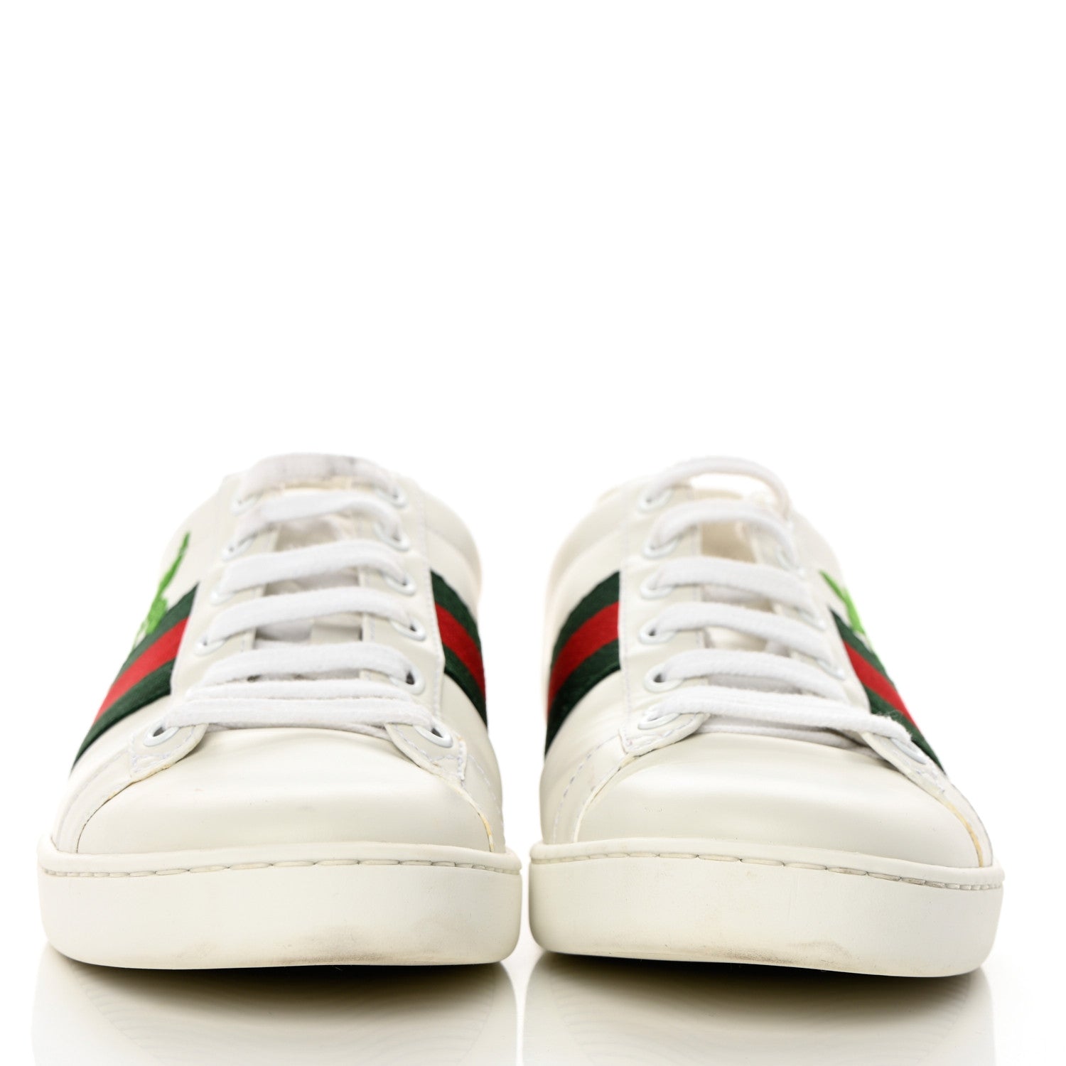 Gucci Calfskin Web Cherry Embroidered Womens Ace Sneakers 37 White 4 of 18