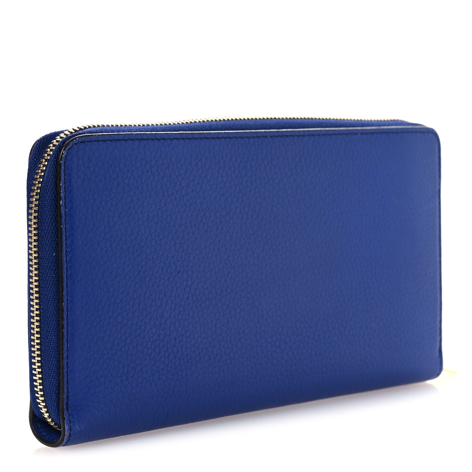 Celine Drummed Calfskin Large Zip Around Multifunction Wallet Indigo 3 of 10