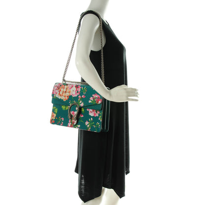 Gucci Calfskin Blooms Print Medium Dionysus Shoulder Bag Bright Emerald Multicolor 2 of 7