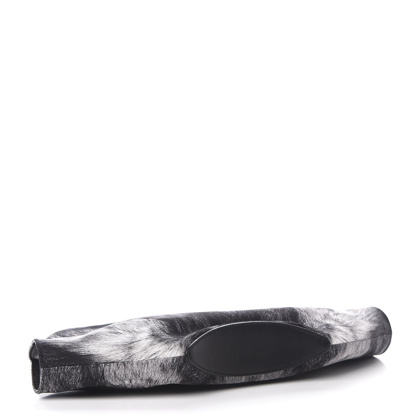 Silk Fur Print De Manta Clutch Black Grey