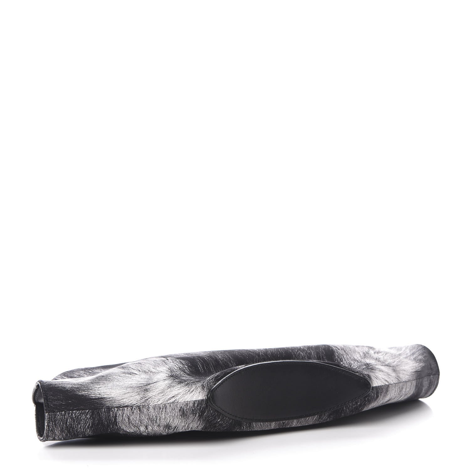 Alexander McQueen Silk Fur Print De Manta Clutch Black Grey 4 of 11