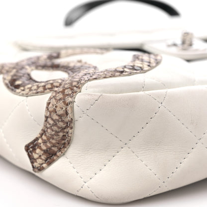 Chanel Calfskin Python Quilted Cambon Camera Case White 8 of 17