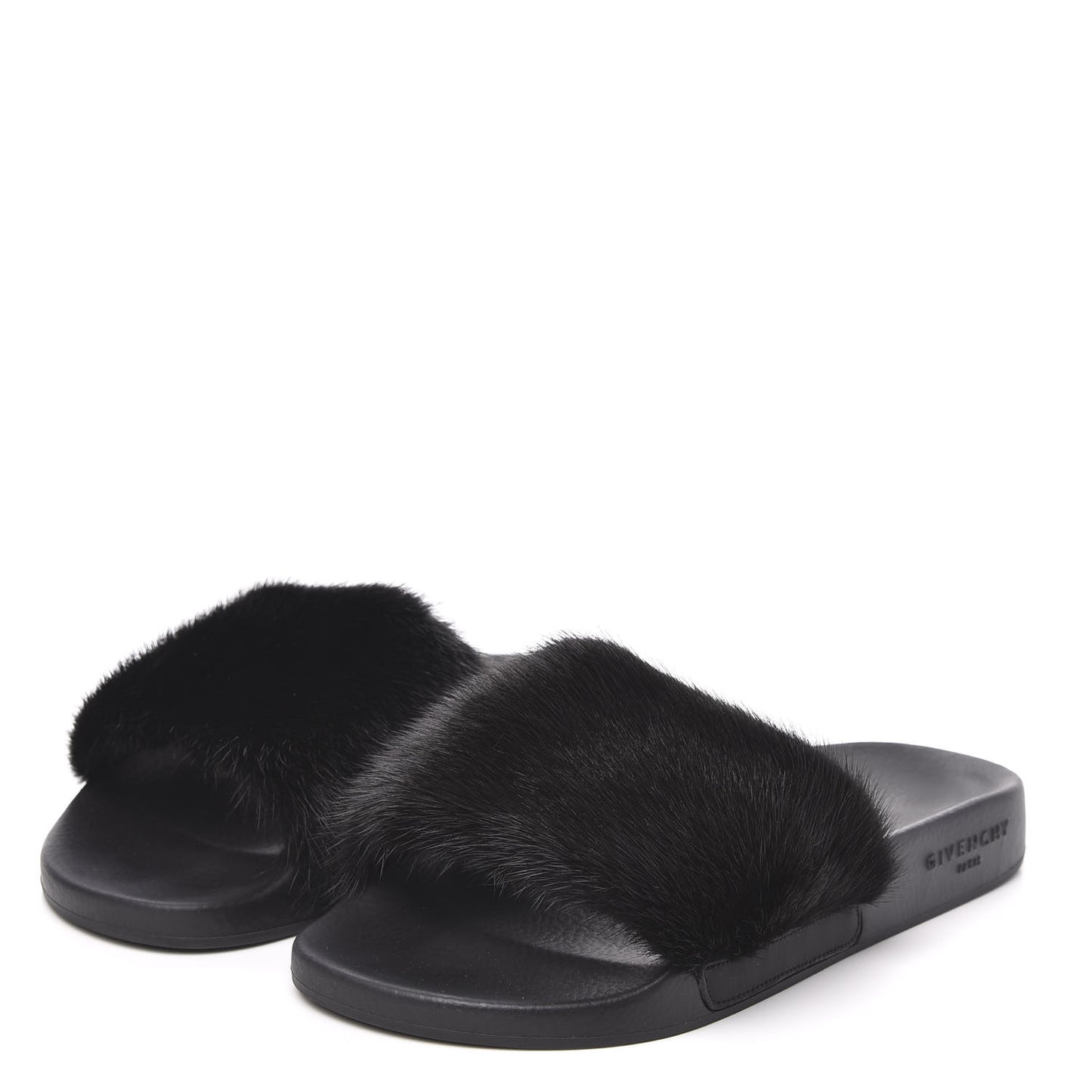 Mink Rubber Slide Sandals 37 Black