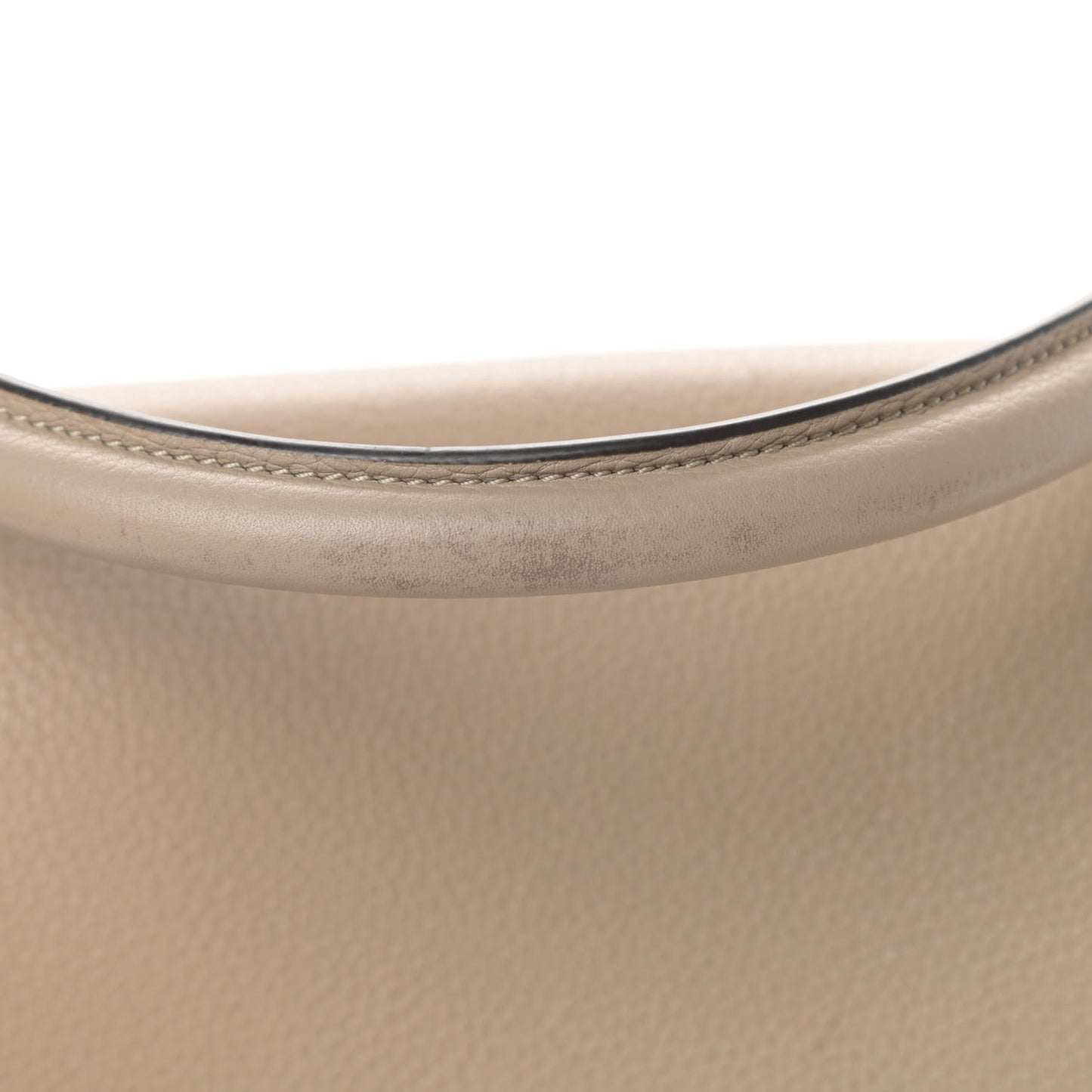 Drummed Calfskin Suede Small Trapeze Dune