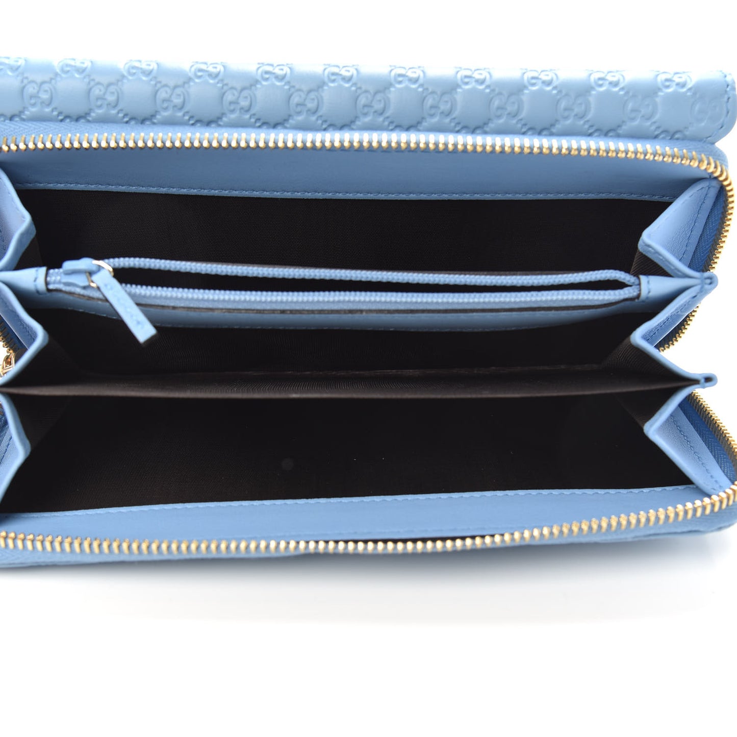 Soft Microguccissima Continental Zip Wallet Mineral Blue
