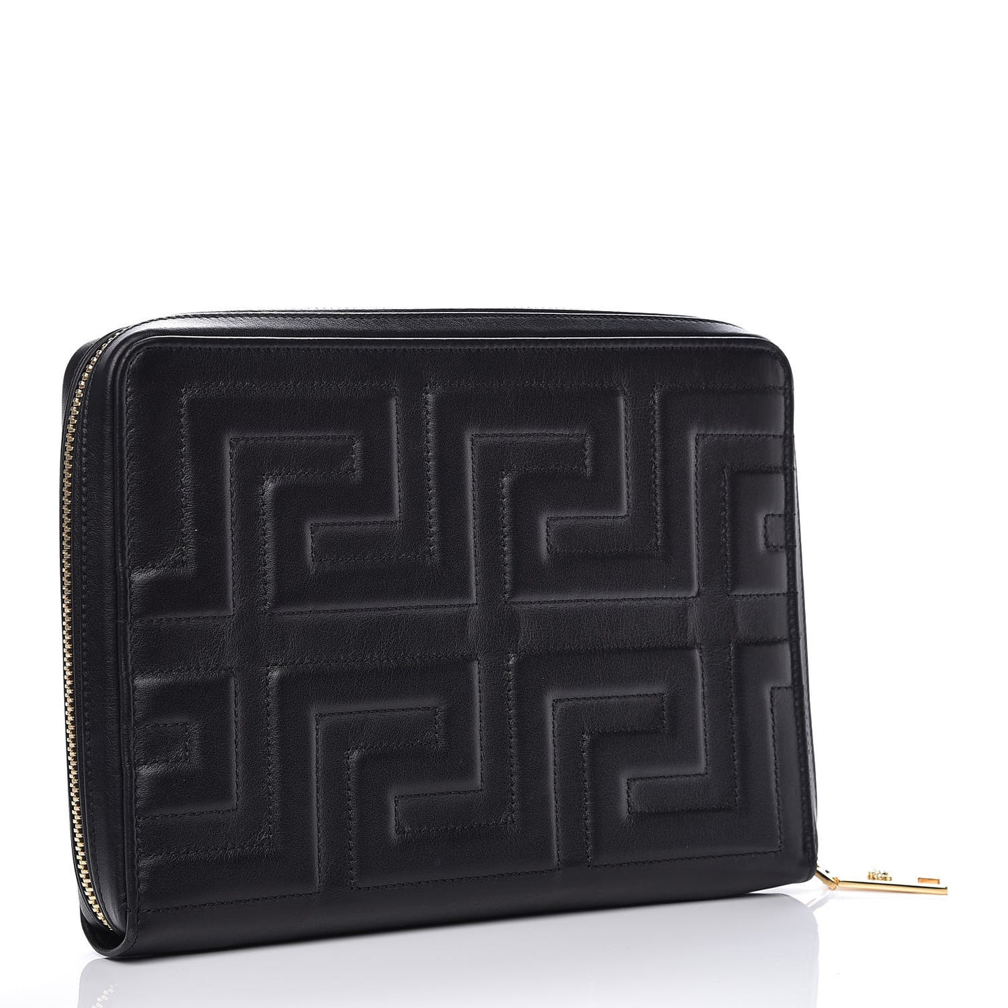Calfskin Stitched Donna iPad Case Black