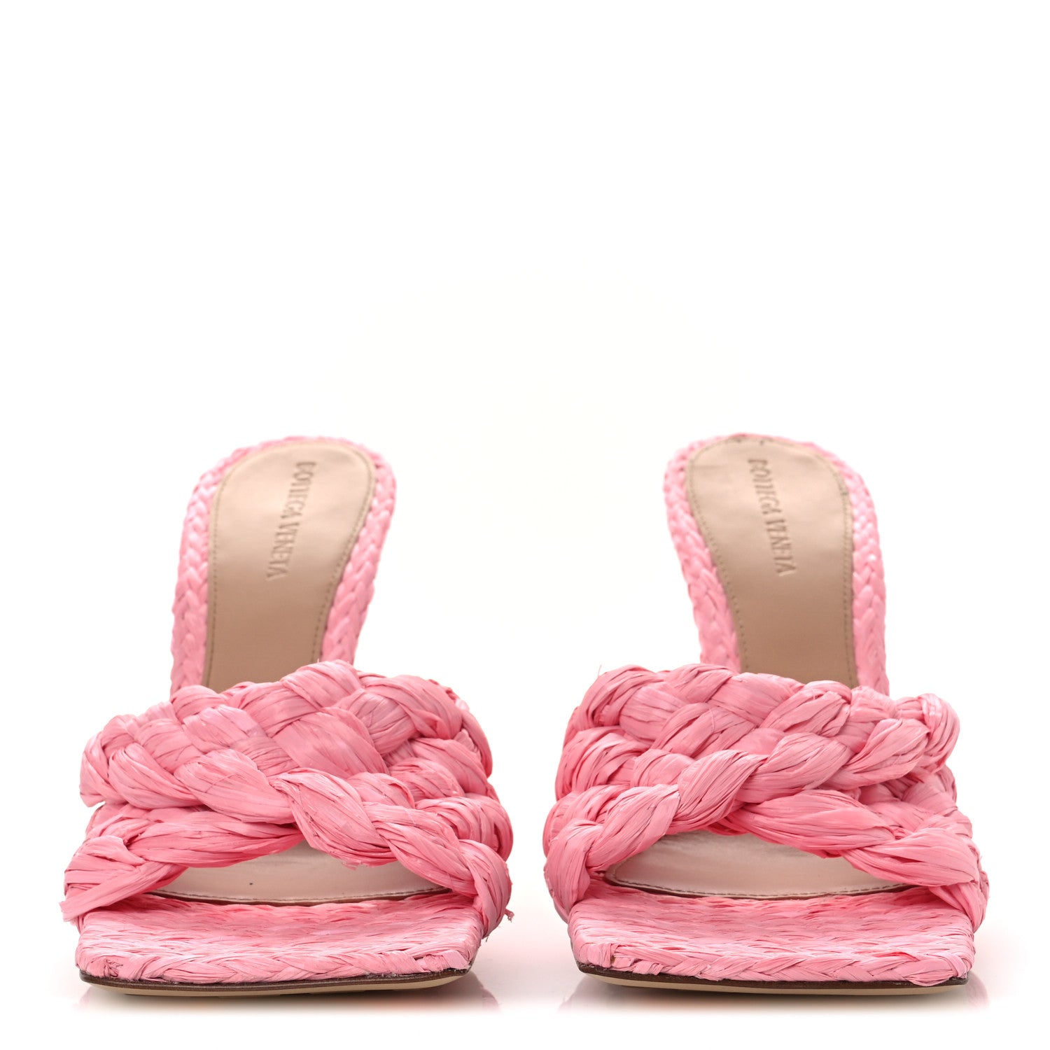 Bottega Veneta Raffia Twisted Intrecciato Stretch Mule Sandals 40.5 Blossom 3 of 12