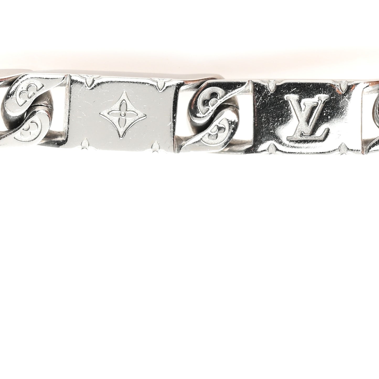 Metal Monogram Tied Up Necklace Silver