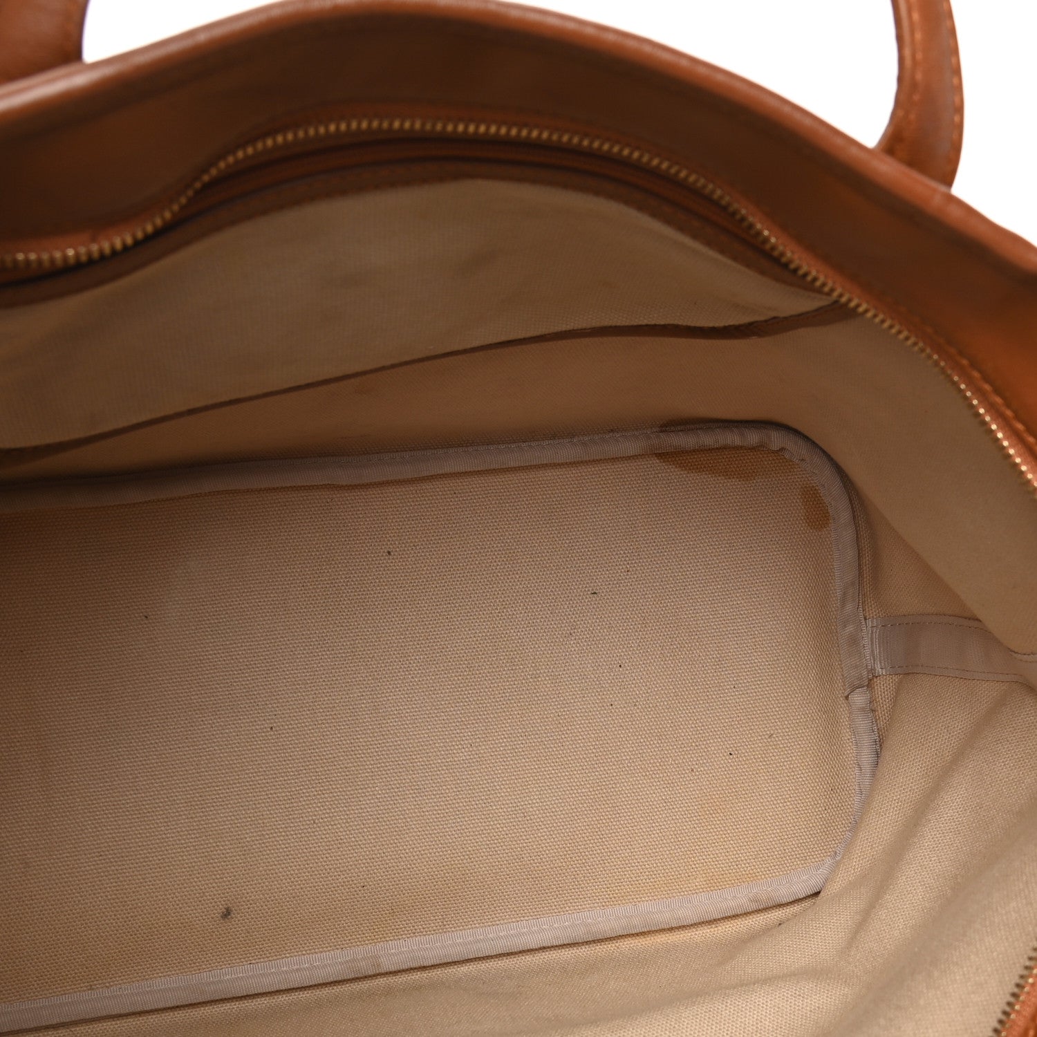 MCM Visetos Dog Bone Striped Shopper Tote Cognac 4 of 7