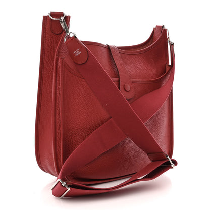 Hermes Taurillon Clemence Evelyne III PM Rouge Garance 3 of 13