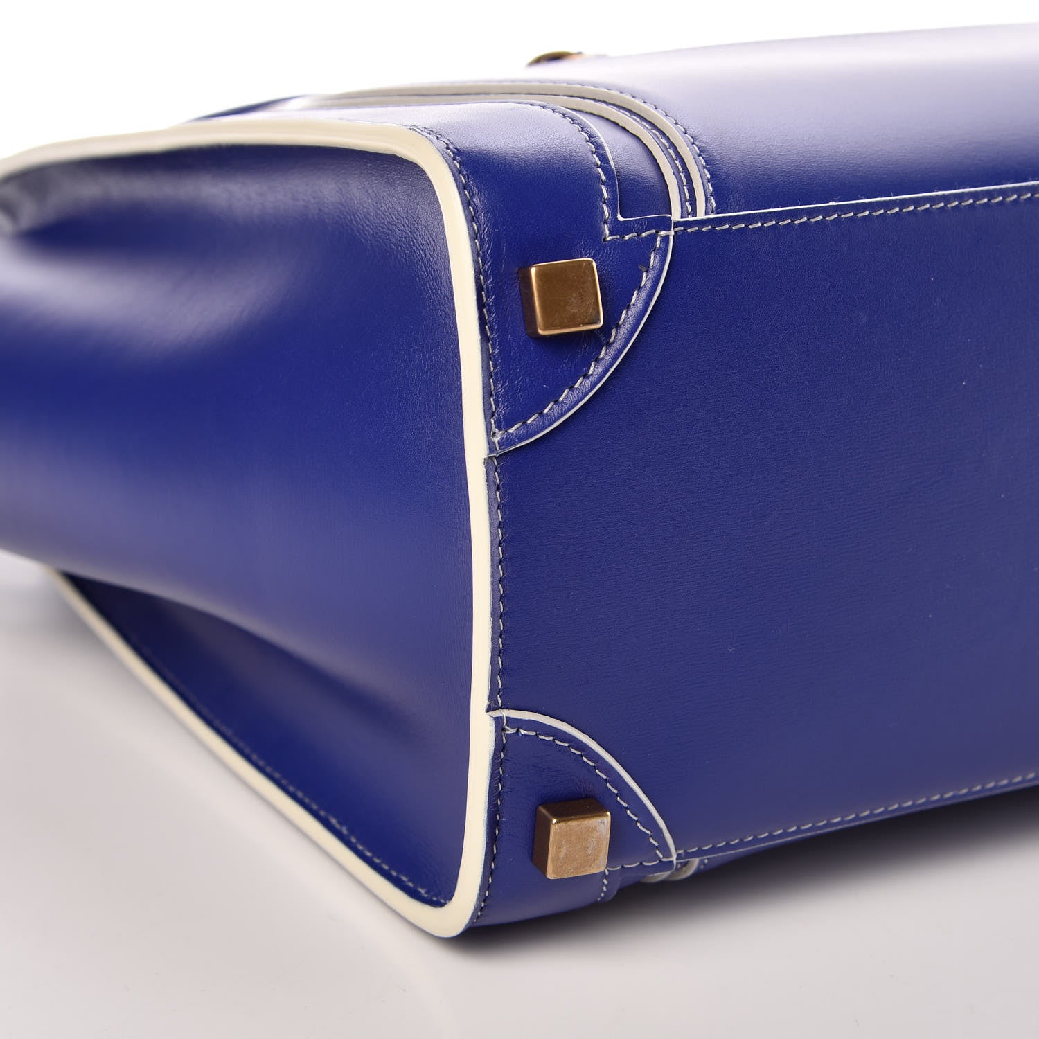 Celine Satin Calfskin Micro Debossed Luggage Blue 5 of 10