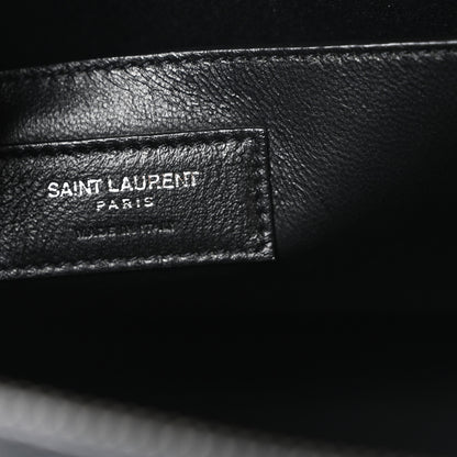 Saint Laurent Raffia Shiny Calfskin Large Uptown Tote Black 7 of 10
