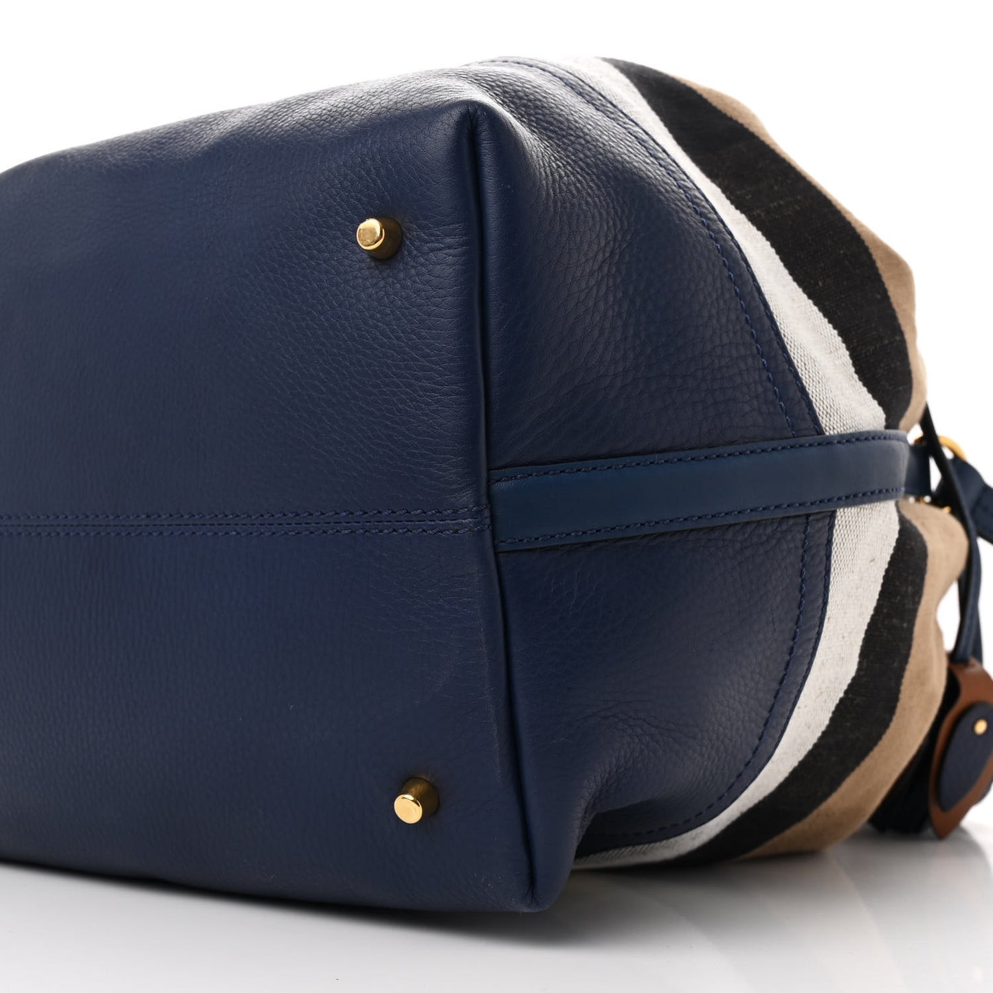 Grainy Calfskin House Check Canvas Heston Crossbody Blue