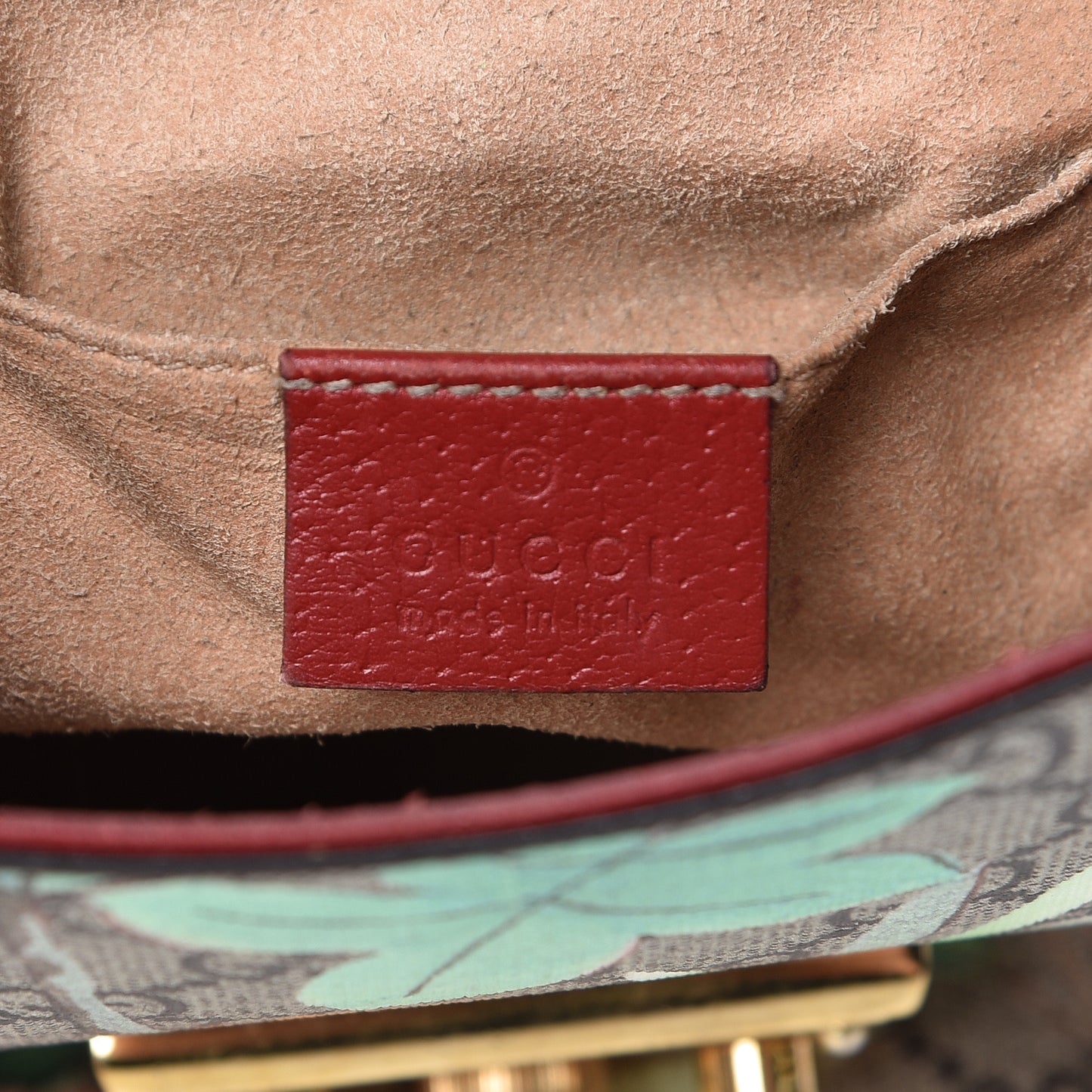 GG Supreme Monogram Tian Web Medium Padlock Messenger Shoulder Bag Beige Multicolor New Acero