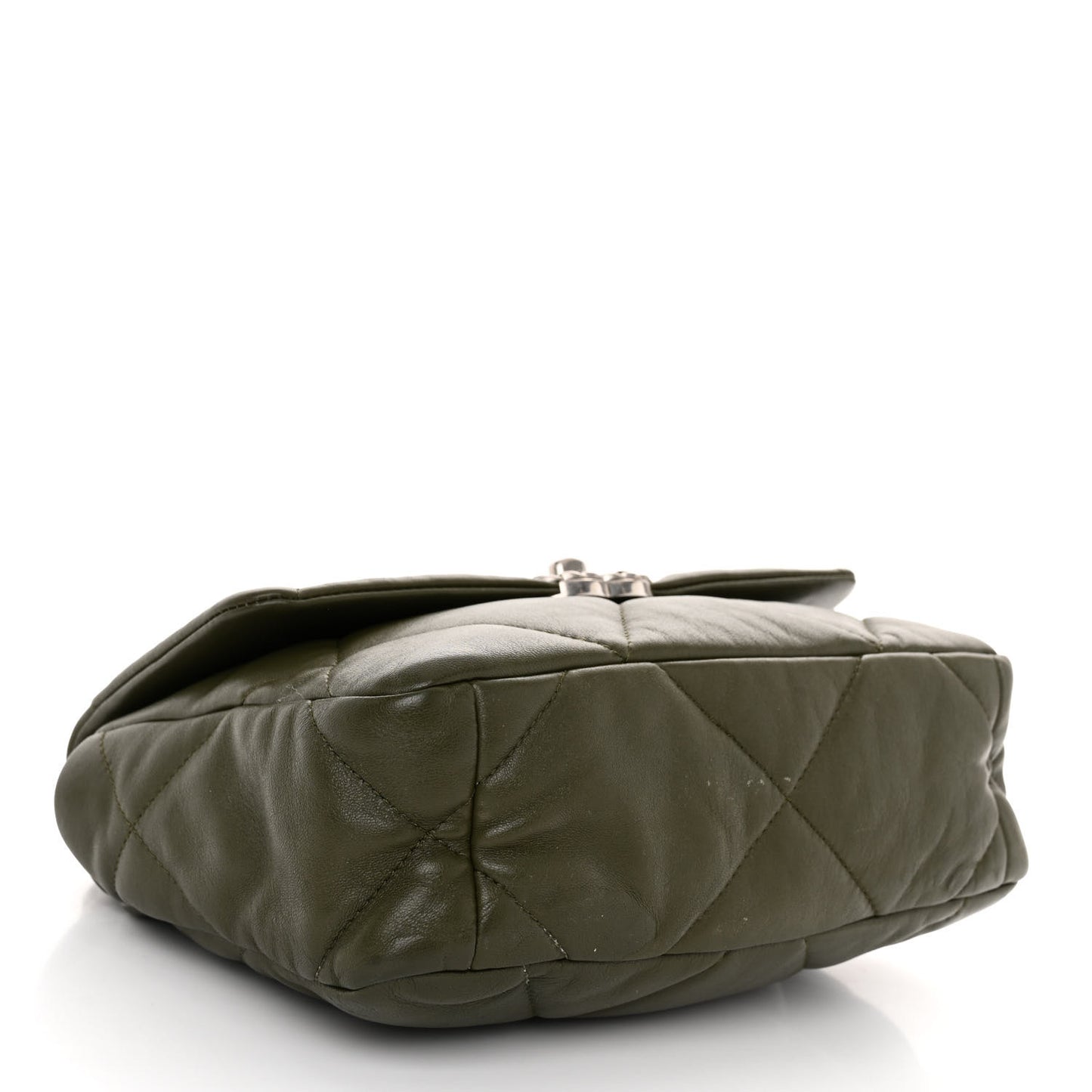 Lambskin Quilted Medium Chanel 19 Flap Khaki